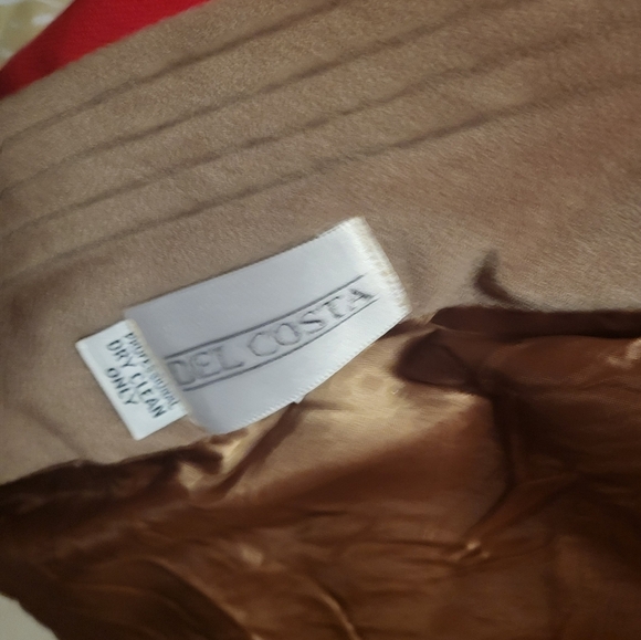 Vintage Del Costa "Kajjmir" Man Made Cashmere Long Camel Colored Coat - Picture 6 of 7